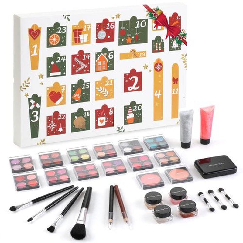 Gleamkid Makeup Advent Calendar 2026 for Teen Girls, 30pcs Advent Beauty Calendar, 24 Days Countdown Calendar Makeup Set, Gift Box for Tween Girls Make Up Kit