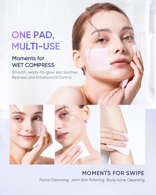 SKINTIFIC Gentle Exfoliating Pads with AHA BHA PHA & Niacinamide,Dual-Sided Acne Pore Cleanser for Smooth, Clear & Bright Skin, Soothing Toner Pads for Sensitive, Oily & Acne-Prone Skin（130ml）