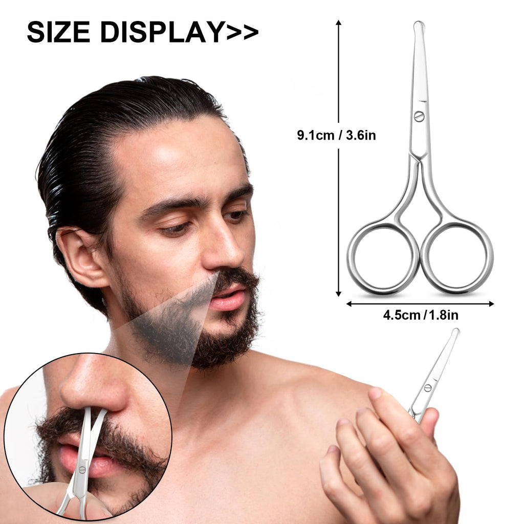 FEITA Small Nose Hair Scissors, Round Tip Design - Men's Grooming Scissors for Facial Safety, Beauty Use for Woman, Makeup, Eyebrow, Lashes, Mustache