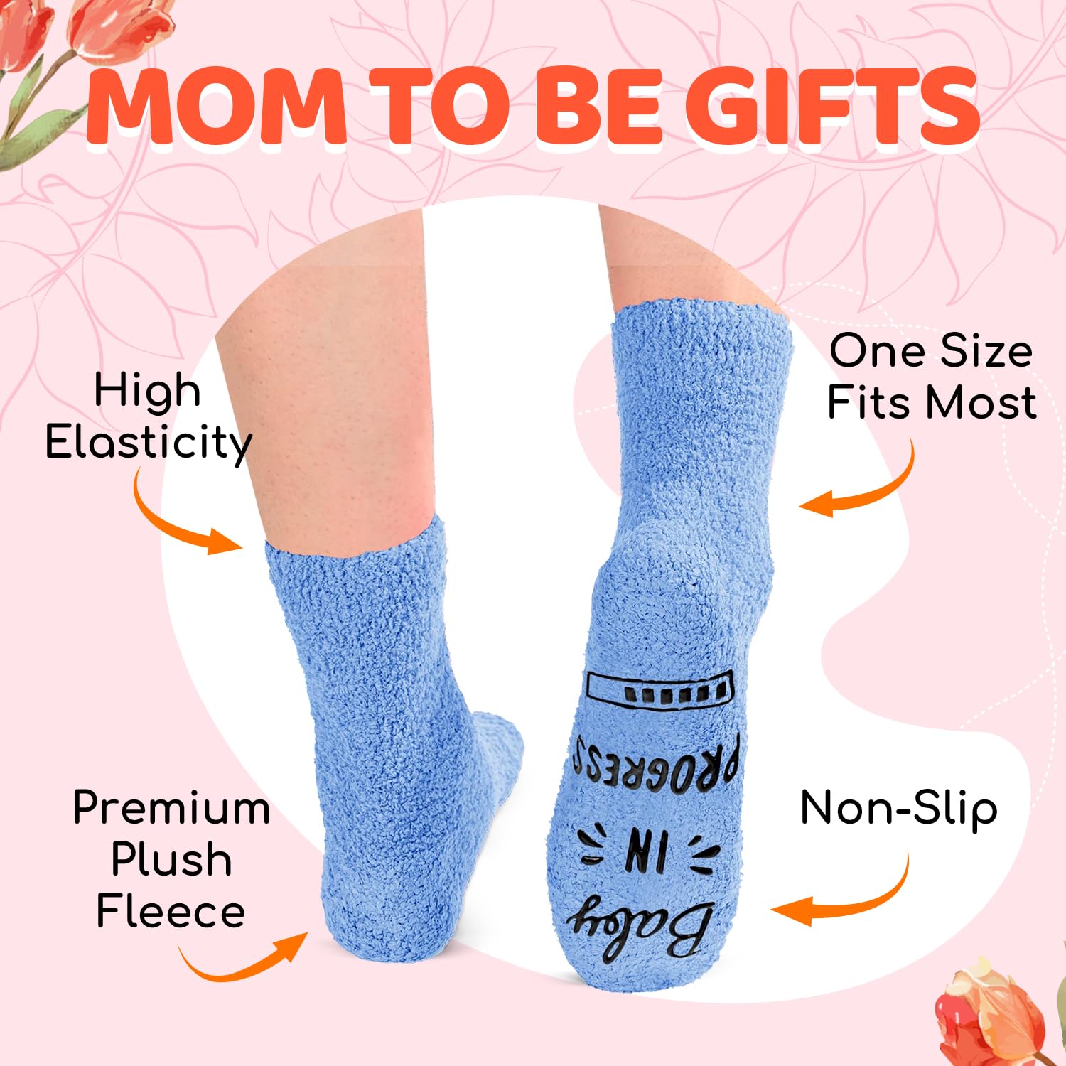 HAPPYPOP New Mom Gifts for Women - Pregnancy Socks for Pregnant Wife, Mother's Day Gifts for First Time Moms, Labor Delivery Gift