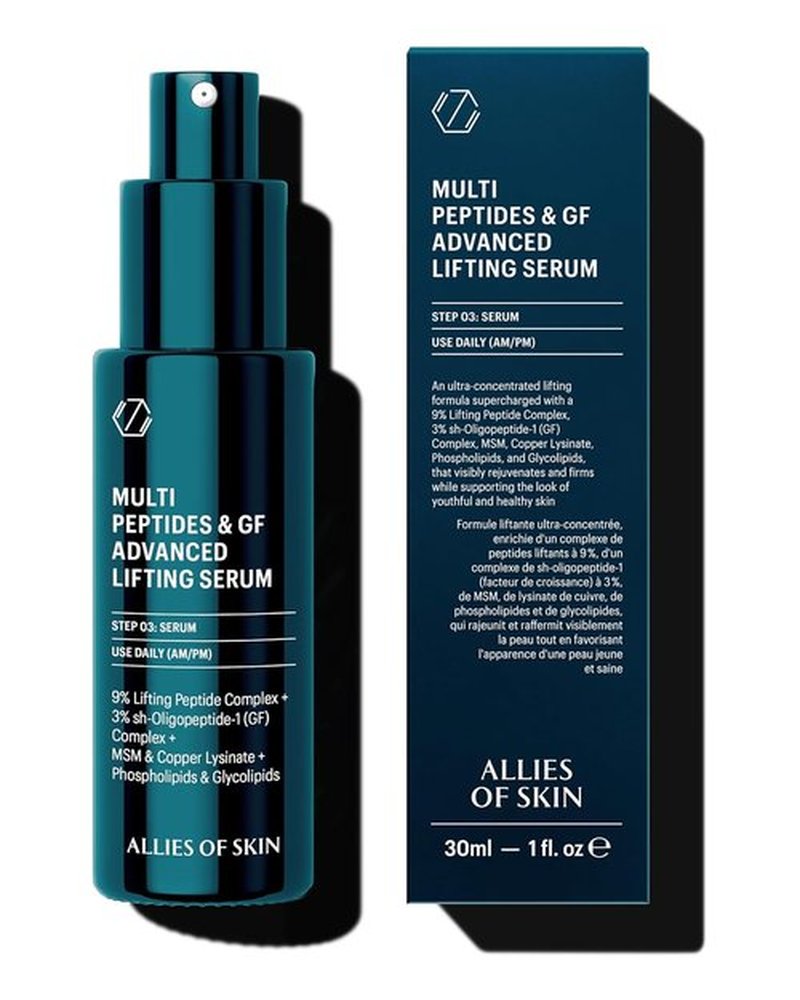 Allies of Skin Multi Peptides Face Serum - Collagen Boosting Anti-Aging Complex with 9% Peptides | Firms Skin & Reduces Wrinkles (1 oz)