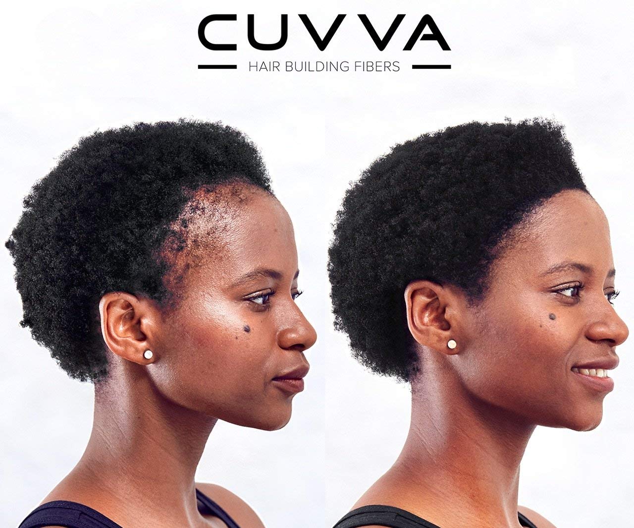 CUVVA Hair Building Fibers (30g) - Instantly Fill in Fine and Thinning Hair to Create a Thicker, Fuller Look - 14 Different Shades for Men & Women - Black