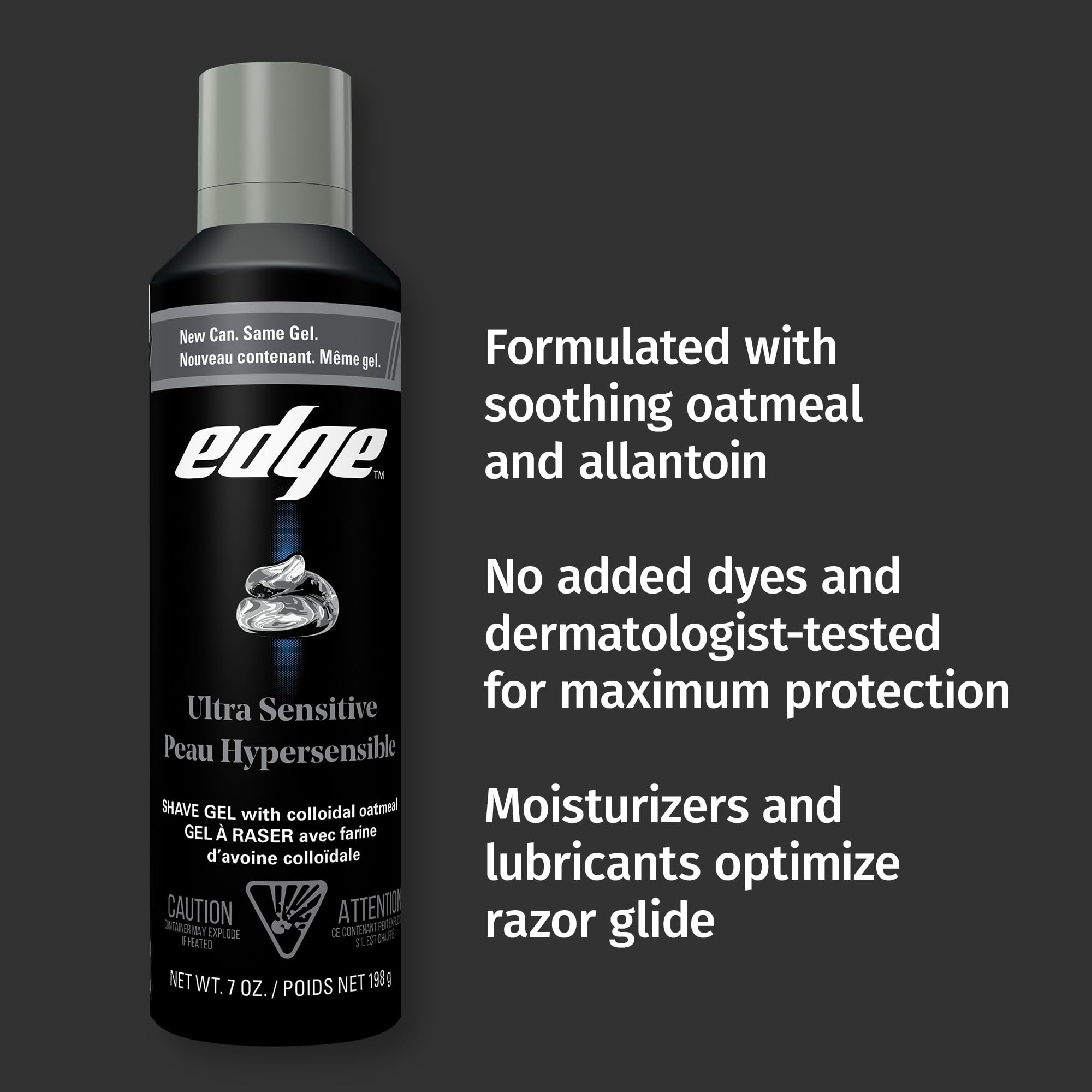 Edge Shaving Gel for Men, Ultra Sensitive with Colloidal Oatmeal, (6 Pack) - Shave Gel For Men That Moisturizes, Protects and Soothes To Help Reduce Skin Irritation