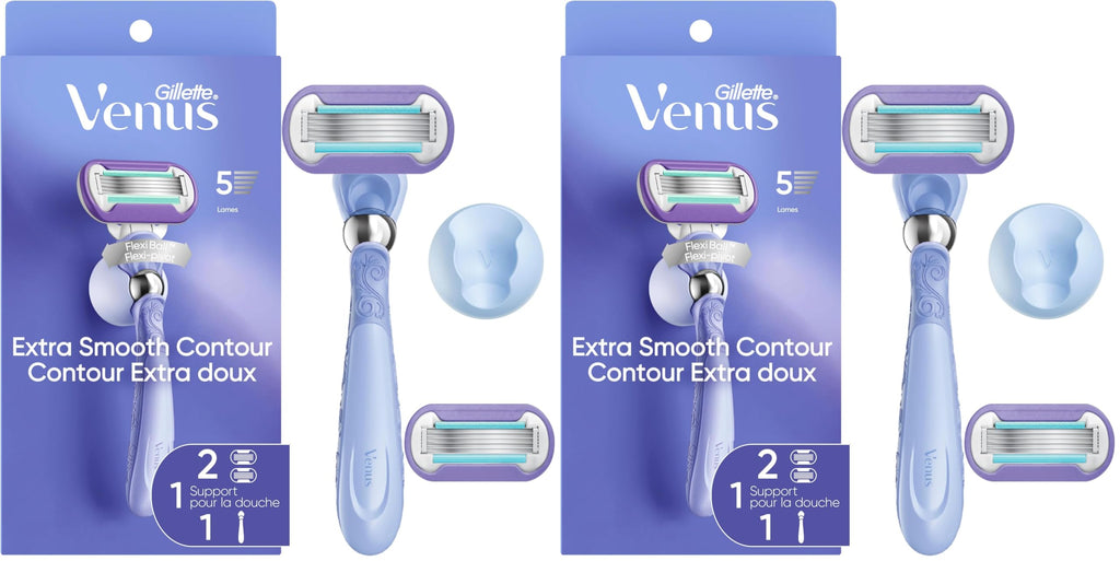 Gillette Venus Deluxe Smooth Swirl Women's Razor Handle + 2 Blade Refills (Pack of 2)