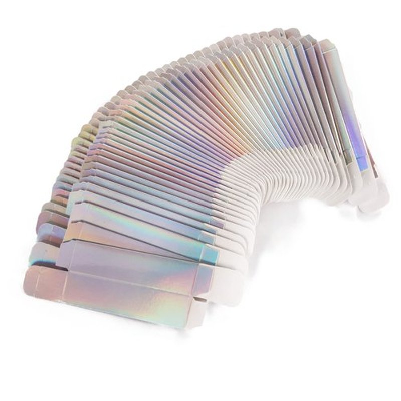 50 pieces 350gms lip gloss paper box, lipgloss mascara eyeliner packing box for DIY cosmetic, (27 * 27 * 115mm, holografic)