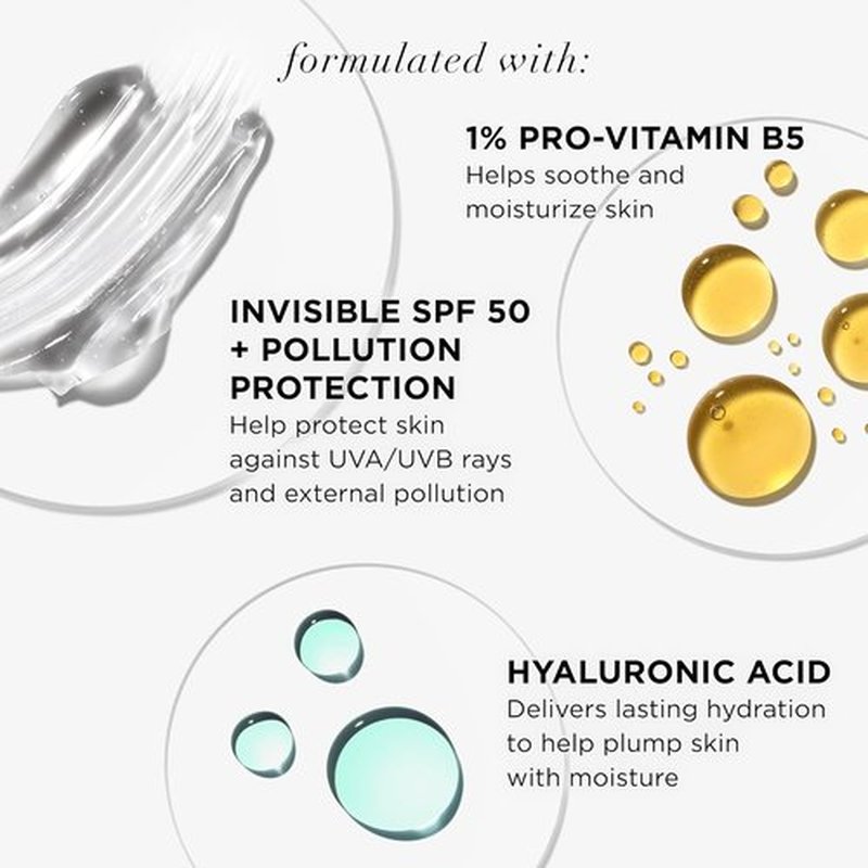 IT Cosmetics Hello Sunshine Invisible Sunscreen SPF 50 - Hydrating Serum & Makeup Primer - No White Cast, 1.7 oz