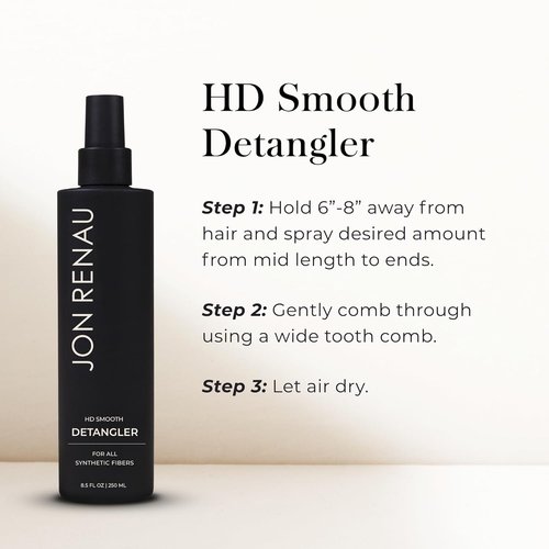 Jon Renau HD Smooth Detangler - Leave-In Spray for Synthetic Wigs & Hair Extensions | 8.5 oz Frizz Control