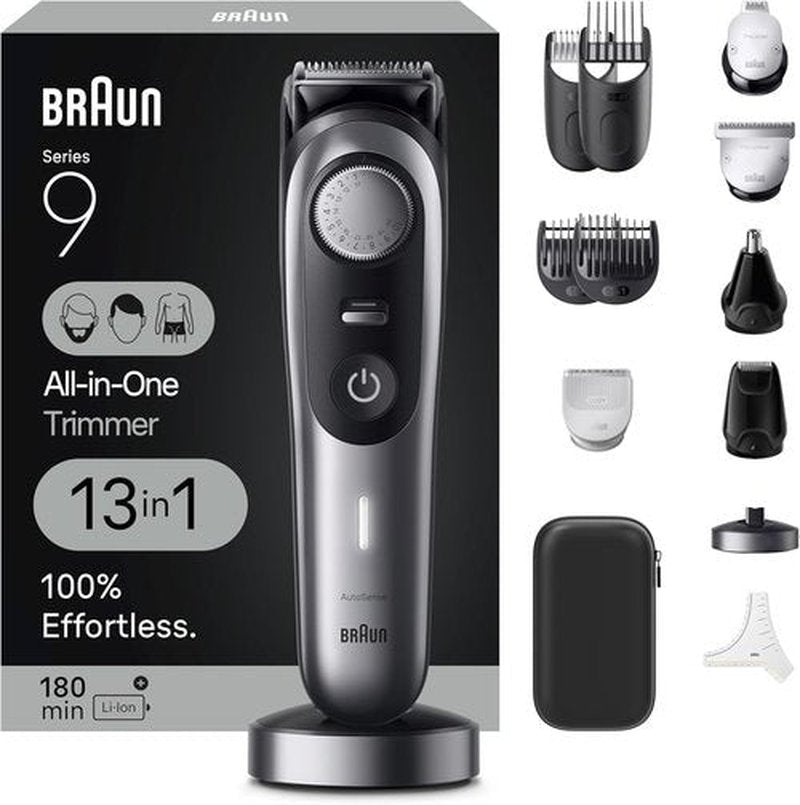 Braun Series 9 All-in-One Grooming Kit - 13-in-1 Beard Trimmer, Body Groomer & Hair Clipper