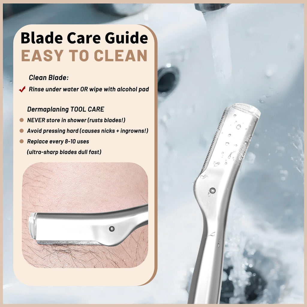 LuottsCare 20 Eyebrow Razor Blades - 20 Refill Blades for Dermaplane Razor for Women Face, Small Face Razors Blades for Peach Fuzz and Fine Hair, Multipurpose Exfoliating Dermaplaning Tools - S