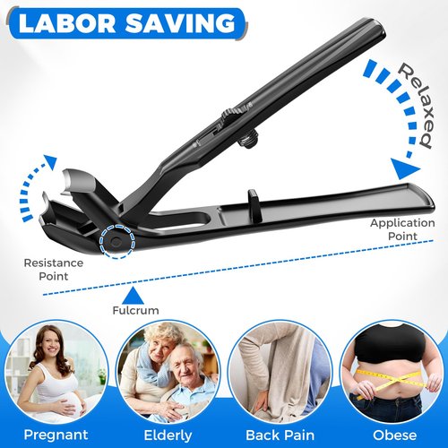 Toenail Clippers for Thick Toenails for Seniors with Wide Opening & Long Handle, Large Angled Toe Nail Clippers for Thick Nails with Catcher, Heavy Duty Nail Cutter Gifts for Men Women Adults