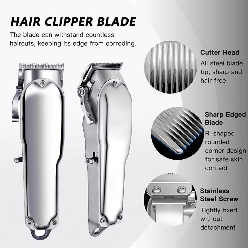 Upgraded Steel Hair Clipper Blade for Wahl Precision MC3 Blades, Pack of 2 Steel Blades Replacement for 2-Hole Standard Wedge 5 Star Legend Clippers
