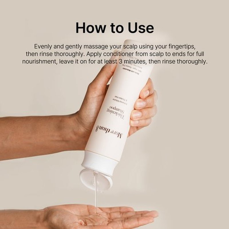 Morethan8 Korean Hair Thickening Shampoo with Matsutake mushroom, for Hair Loss and Hair growth – 300ml 100% Vegan, Paraben&Sulfate&Silicon Free - more than 8