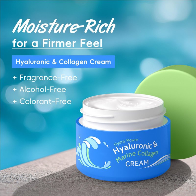 Hyaluronic Collagen Cream for Face,Tighten,Lock in Moisture,Firmer,Fuller Feel Balm Deeply Moisturizing for Face&Body,for All Skin Types - 30g