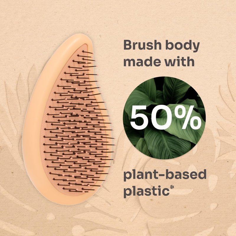 Wet Brush Go Green Palm Detangling Hair Brush Infused with Coconut Oil - Pain-Free Ultra-Soft Detangler Bristles Glide Through Tangles with Ease - Protects Against Split Ends For Wet & Dry Hair