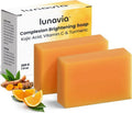 lunavia Kojic Acid Complexion Brightening Soap Bar with Vitamin C, Turmeric, Retinol, Collagen & Hyaluronic Acid – Brightening Face & Body Soap – Supports Brighter Skin, Even Skin Tone – 2 Pack