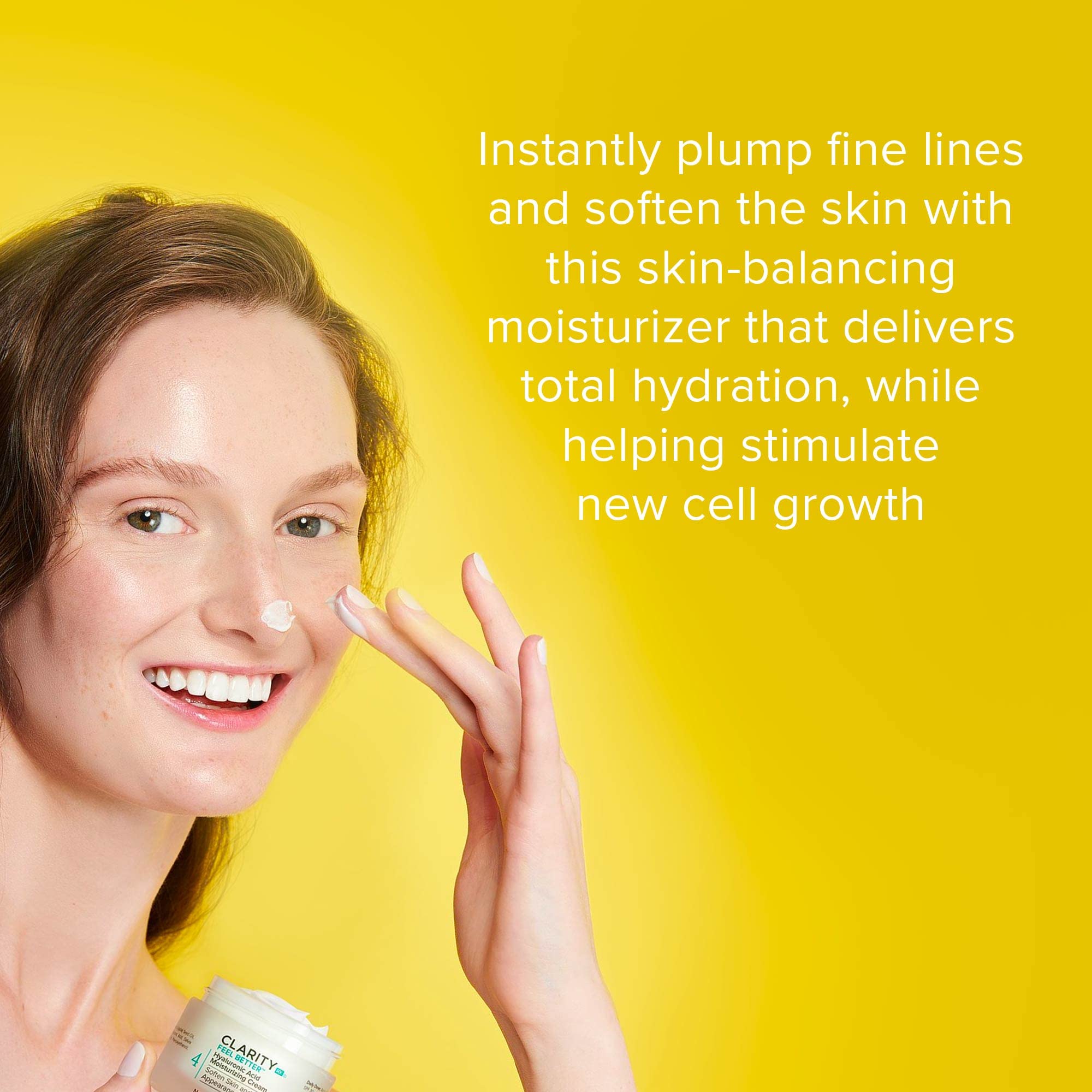 ClarityRx Feel Better Hyaluronic Acid Face Moisturizer, Natural, Plant-Based Moisturizing Cream with Jojoba Oil & Hyaluronic Acid for Hydration, Smooths Dry, Aging Skin, No Parabens, All Skin Types