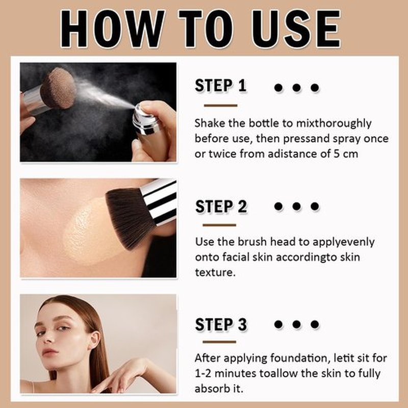 Airbrush Foundation Makeup, Silk Airbrush Flawless Sunscreen Setting Spray for Older Women, Foundation for Smooth Radiant Skin, Moisturizing Breathable Spray Makeup with Anti-aging(01# Natural)
