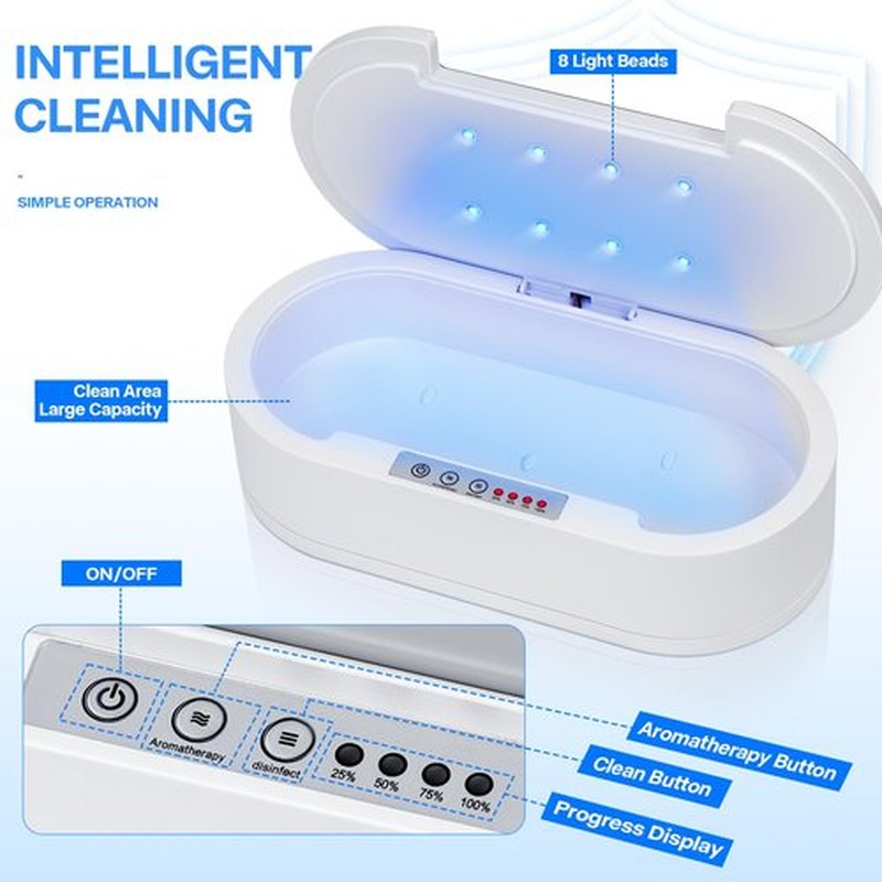 Shmian Nail Tool Sterilizer Box– 3-in-1 Portable Cleaner for Phones, Jewelry, Manicure Tools, Compact Design for Travel, Home, and Salon Use
