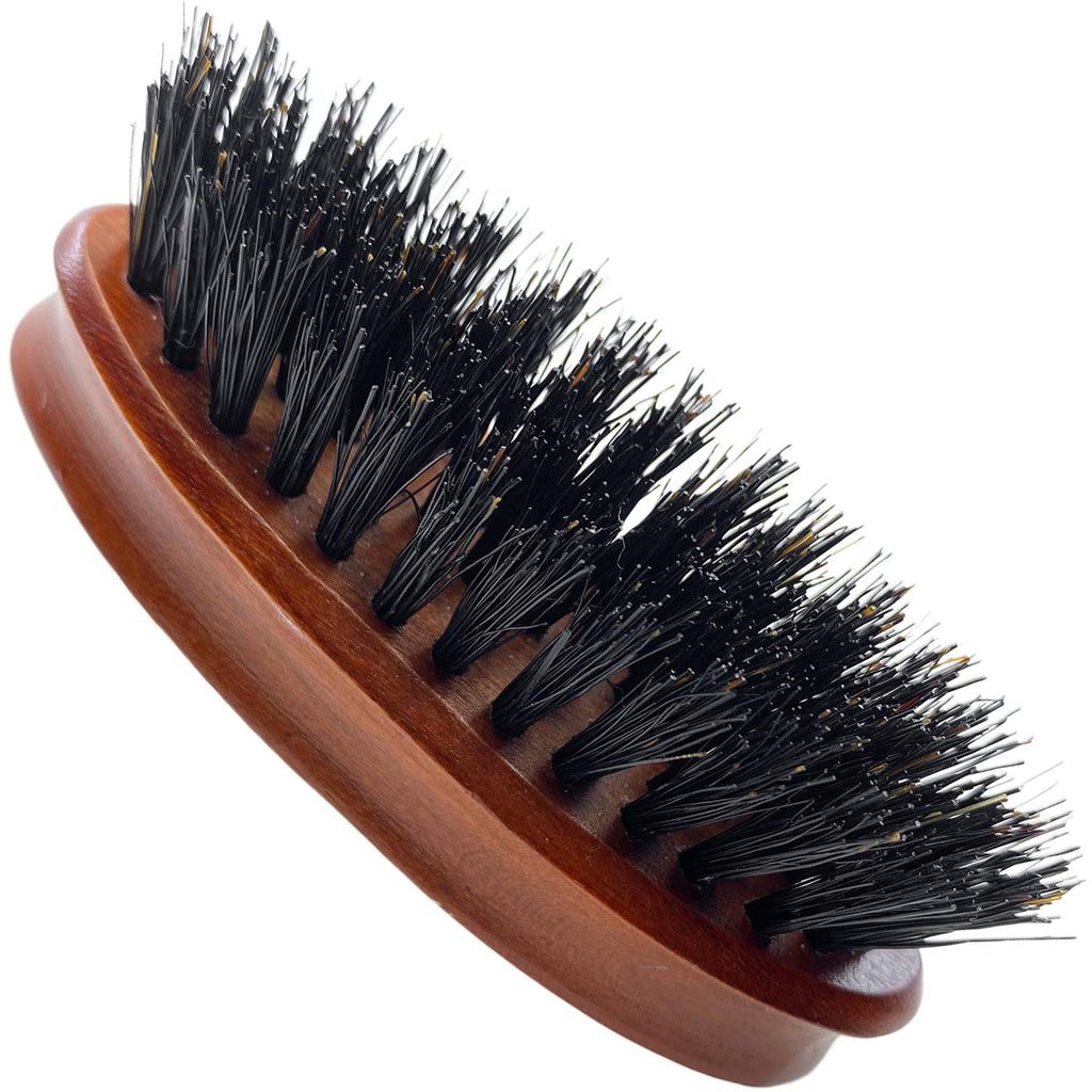 Murai by Giorgio GM4F Firm Boar Bristle Beard Brush - Travel Brush for Men's Skin Care and Grooming - Pocket Oval Beard Brush