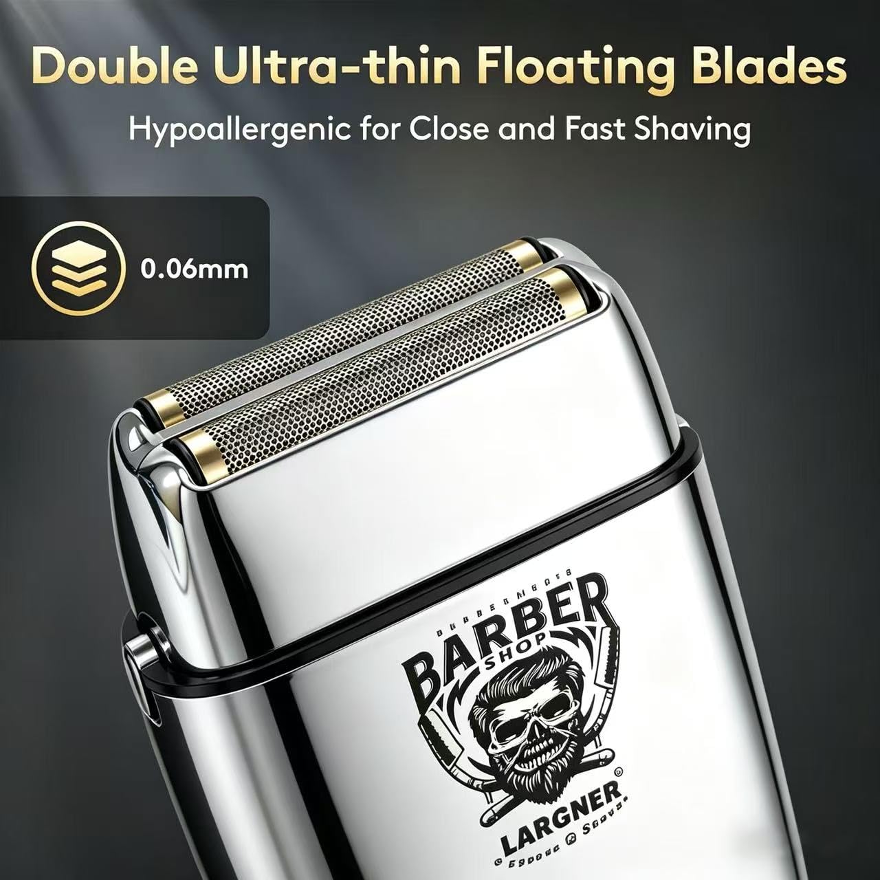 Beard Trimmer for Men - Cordless Electric Foil Beard Hair Trimmer Shavers with LCD Display, Rechargeable Electric Razor Face Trimmers Gifts for Him