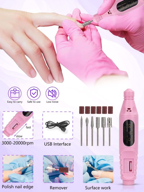 Professional Acrylic Nail Kit for Beginners - 42 Colors Glitter Powder, Liquid, UV Light, Drill, Practice Finger Nail Bag Organizer Case