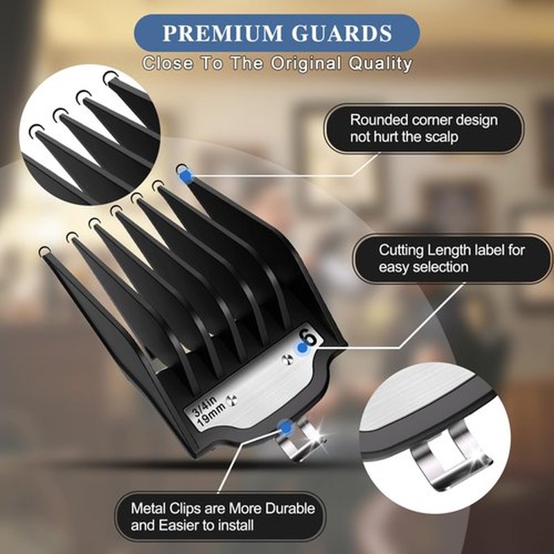 CR8GR8 for Wahl Clipper Guards Set, 10 Pcs Compatible with Wahl Guards for Clippers from 1/16" to 1", Universal Barber Guards with Metal Clip fits #31