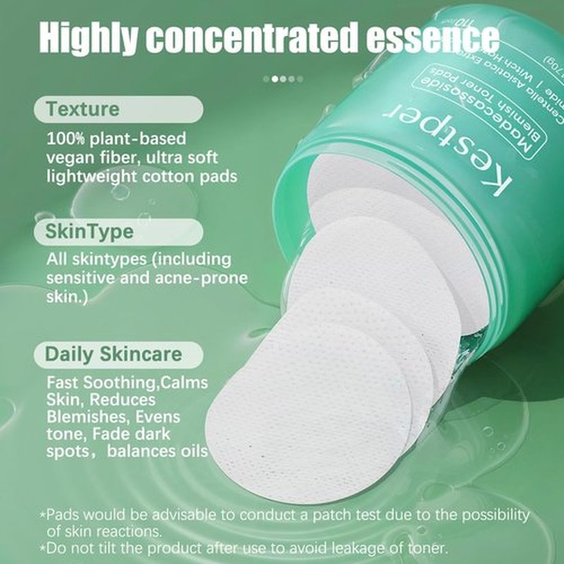 Kestper Madecassoside & Caffeine Toner Pads|Soothe Redness,Strengthen Barrier & Refine Pores with Centella Asiatica,Niacinamide | 110 Pads for All Skin Types