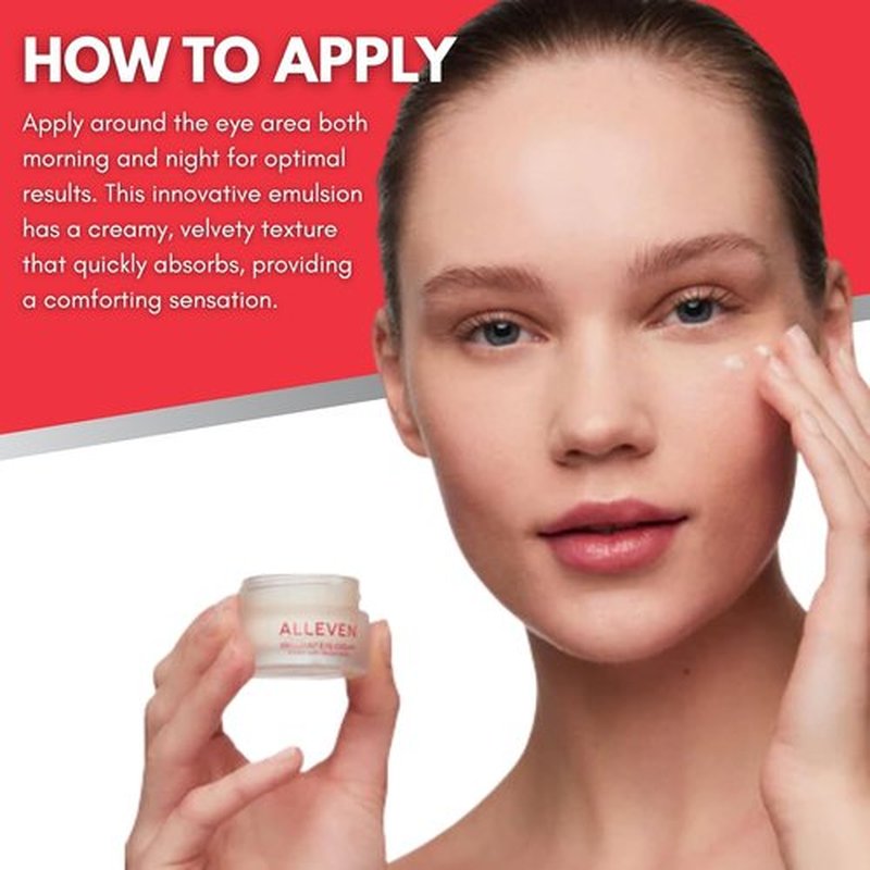 Alleven Brilliant Eye Cream - Firming & Hydrating Eye Brightener for Fine Lines & Dark Circles | Revitalizing Botanical Formula