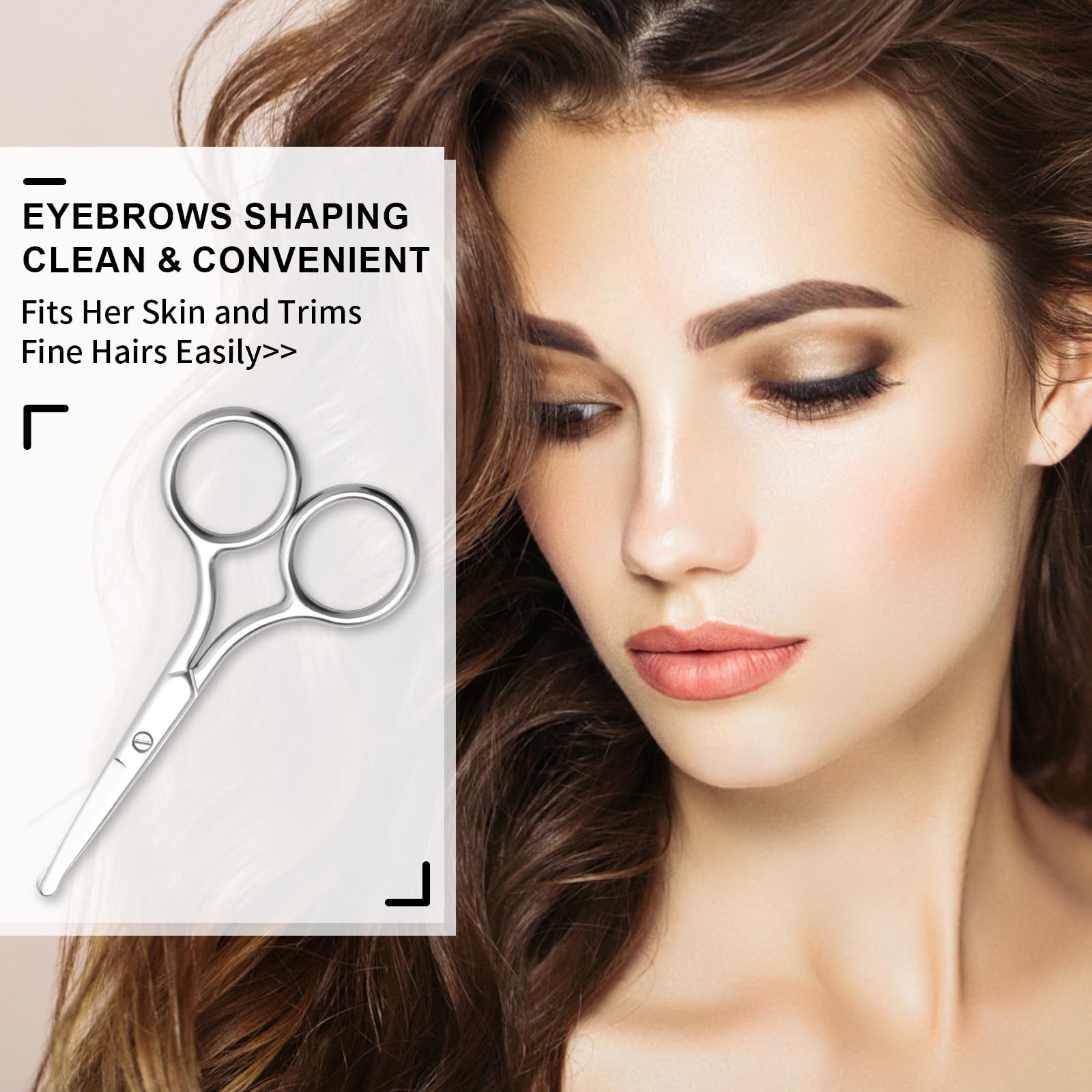 FEITA Small Nose Hair Scissors, Round Tip Design - Men's Grooming Scissors for Facial Safety, Beauty Use for Woman, Makeup, Eyebrow, Lashes, Mustache