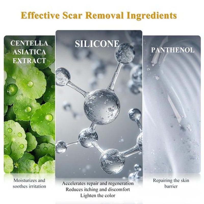 Scar Cream Silicone Scar Gel, Scar Cream for Surgical Scars, Advanced Scar Removal Cream for C-Section, Injury, Acne, Burns, Keloids, Stretch Marks, Old & New Scars, 1.85 Oz (55g)