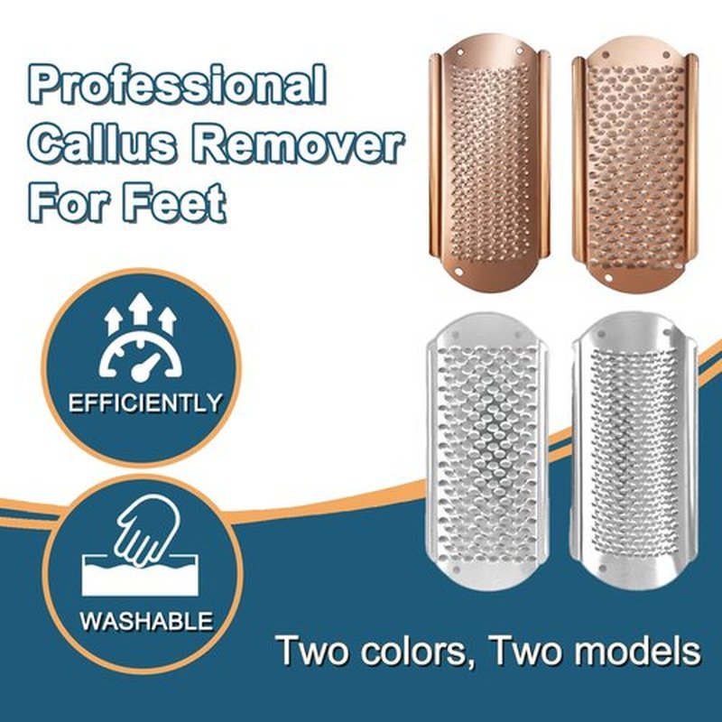 Professional Callus Remover for Feet: 3 Pcs Stainless Steel Foot Scrubber Dead Skin Remover, Foot File Heel Scraper Foot Rasp Foot Grater for Hard Skin, Pedicure Tools for Feet (Golden)