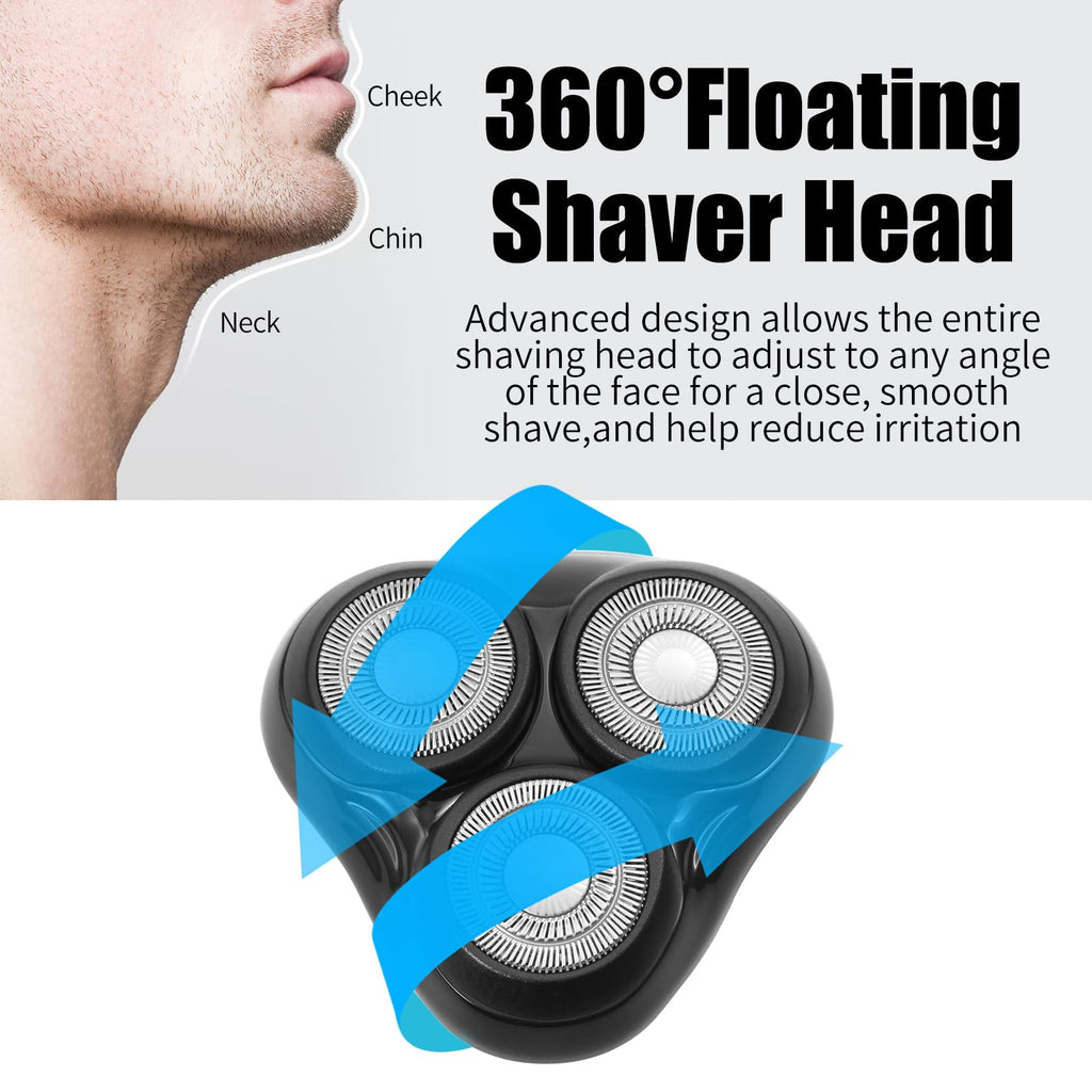 Universal Rotary Replacement Shaver Head for Remington Shaver,Black 2Pack