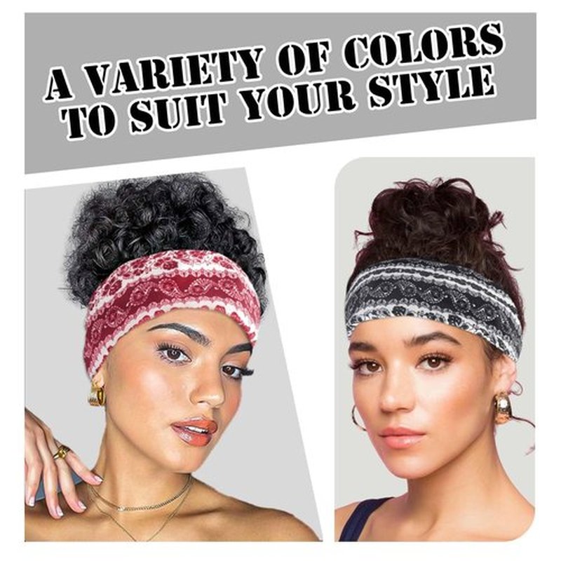 STGDAK Paisley Bandana Headbands Wide Boho Head Bands For Women Fashion Hair Wraps Elastic Turban Knotted Head Scarf Cotton Hair Band Soft Sweatband Non Slip Headband For Women Girls Yoga Workout