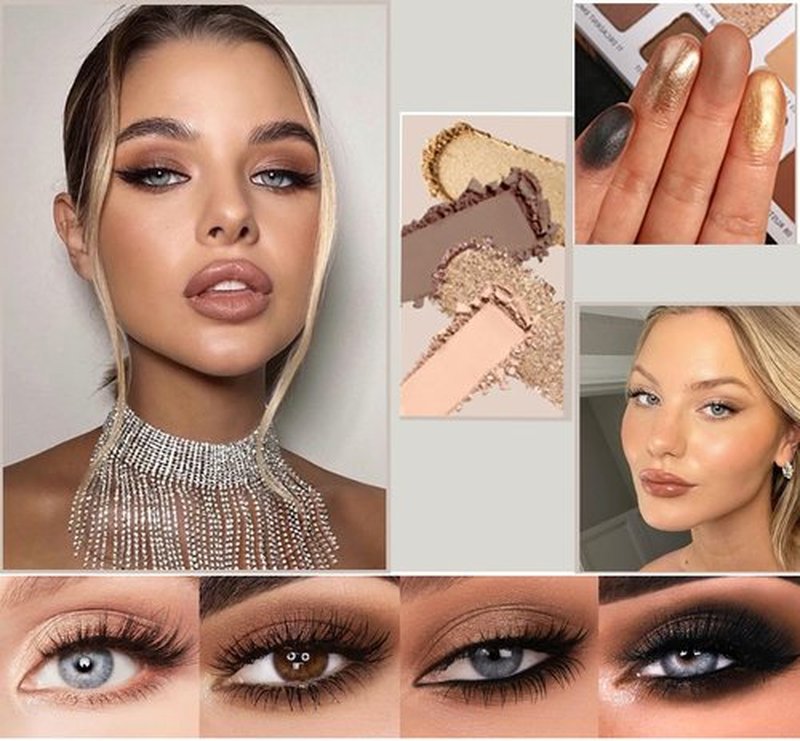 Skiennix Natural Nudes Eyeshadow Palette - Warm Taupe & Dark Brown Matte | Long-Lasting, Travel-Friendly Compact for Everyday Looks