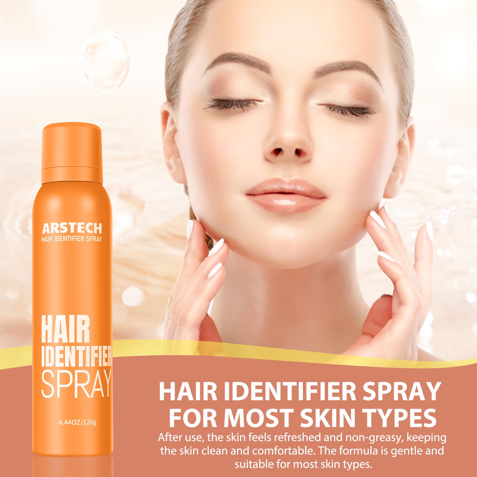 Hair Identifier Spray for Face Shaving Dermaplaning Tool Skin Body Dermaplane Spray for Women with 16 Face Razor Face Shaver Kit Facial Hair Removal Dermaplane Razor for Women Face (Orange 4 Pack)