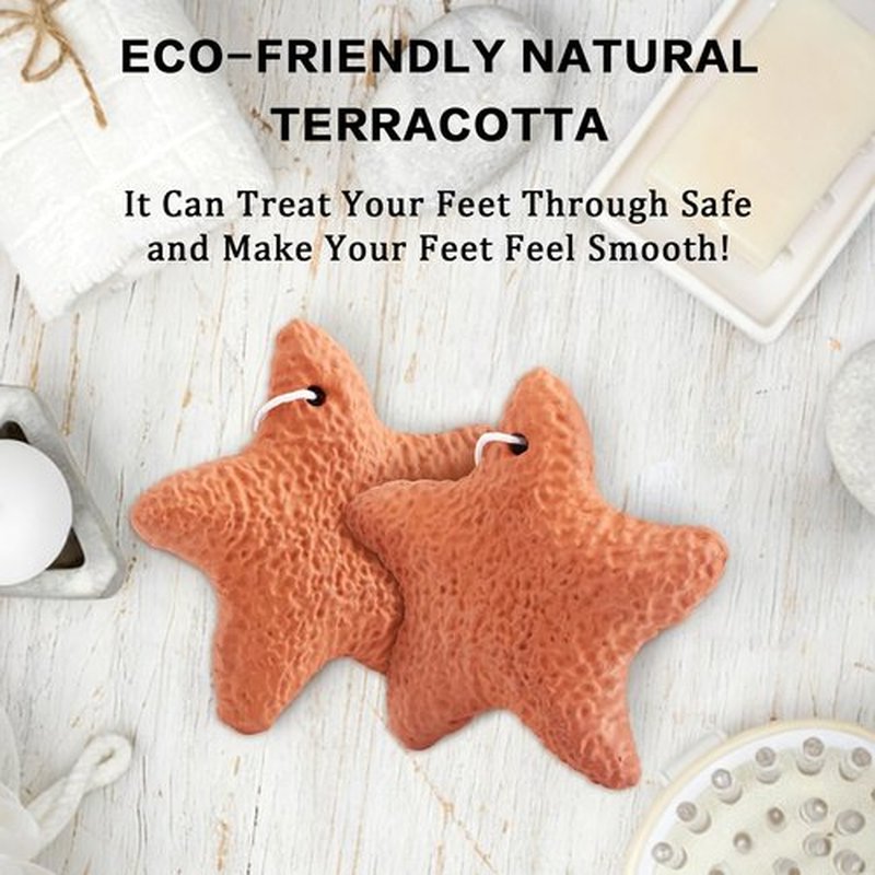 2PCS Natural Terra-Cotta Pumice Stone, Pedicure Tools Hard Skin Callus Remover for Feet and Hands - Foot File Exfoliation to Remove Dead Skin and Callusess