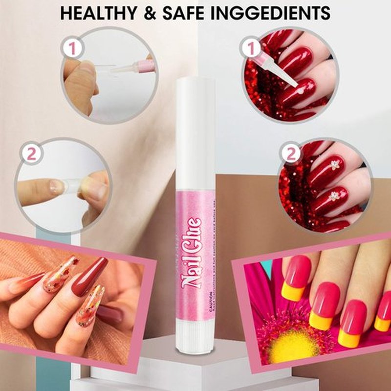 16 Pcs Nail Glues Set,10 PCS Nail Glue for Acrylic Nails,Adhesive Super Bond for Fake Nails,1 Nail Clipper Cutter for Fake Nails,5 Double Sided Emery Nail Files,Nails Manicure Salon Nail Art DIY