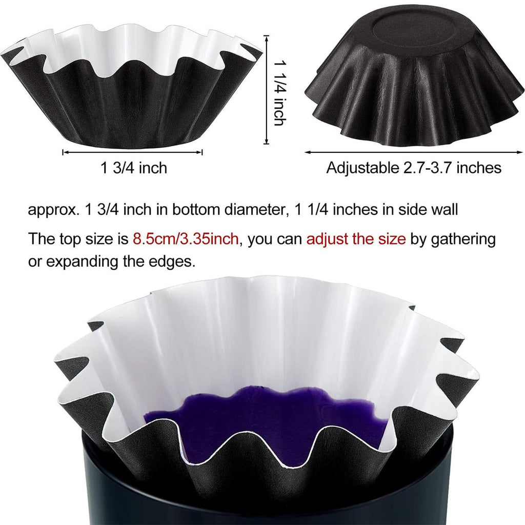 Boao Wax Melt Liners Reusable Leakproof for Any Wax Cubes Waxes Warmer Containers Cups for Scented Candle Plug in Warmers Electric Waxes Melters Burner(Black,150 Pieces)