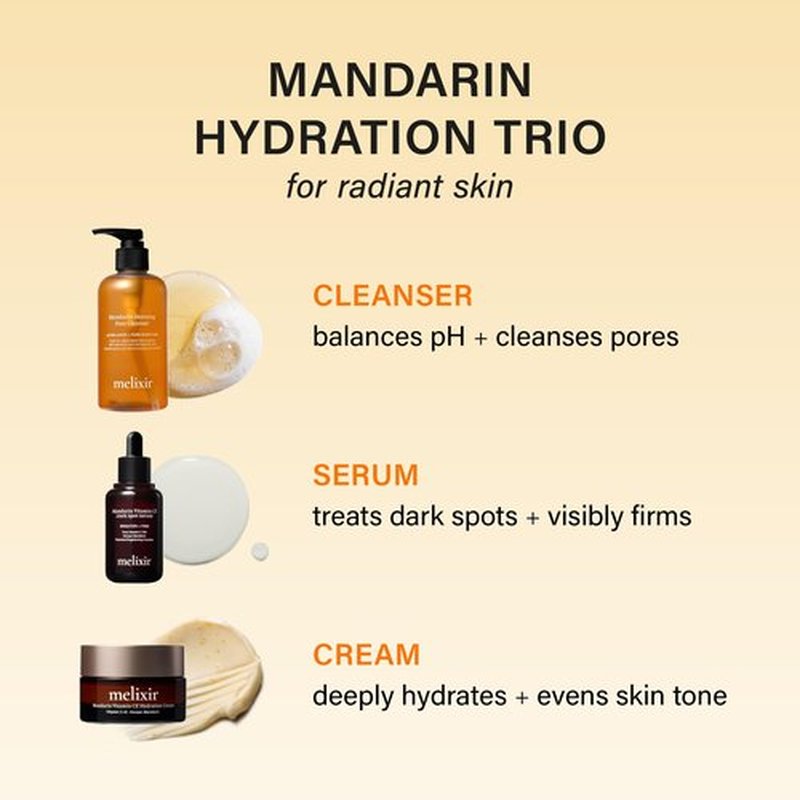 Melixir Mandarin Morning Face Cleanser, Gentle Non-Stripping Daily Cleanser for Dry Skin, Hydrating Hyaluronic Acid & BHA, Low pH Gel, Removes Excess Oil & SPF, Korean Skincare (8.4 fl.oz./250ml)