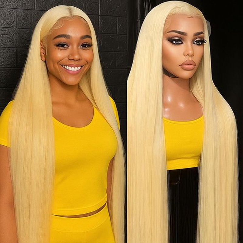 Goalroya 613 Lace Front Wig Human Hair 200 Density 13x6 Blonde Wig Human Hair Straight Pre plucked for Women 613 HD Lace Frontal Wig 26 Inch