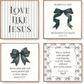 LARTSFRO Coquette Black Bow Wall Art Decor - Inspirational Christian Posters for Teen Girls | Set of 4, 10x10 Inch Unframed