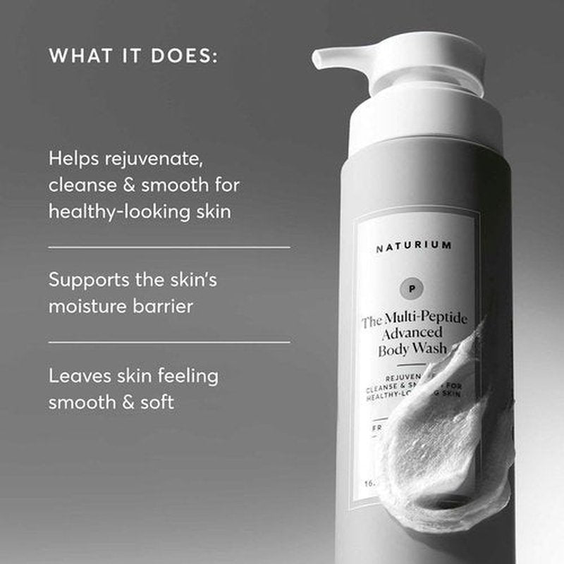 Naturium Multi-Peptide Body Wash - Rejuvenate & Cleanse with Rice Amino Acids & Vitamin E | 500 mL