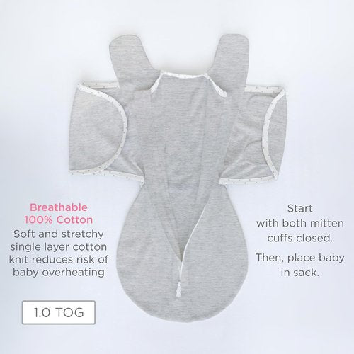 SwaddleDesigns 6-Way Omni Swaddle Sack - Arms Up Design for Newborns | Calms Startle Reflex, Improves Sleep, Small (0-3 Mo, 6-12 lbs), Heathered Butterum