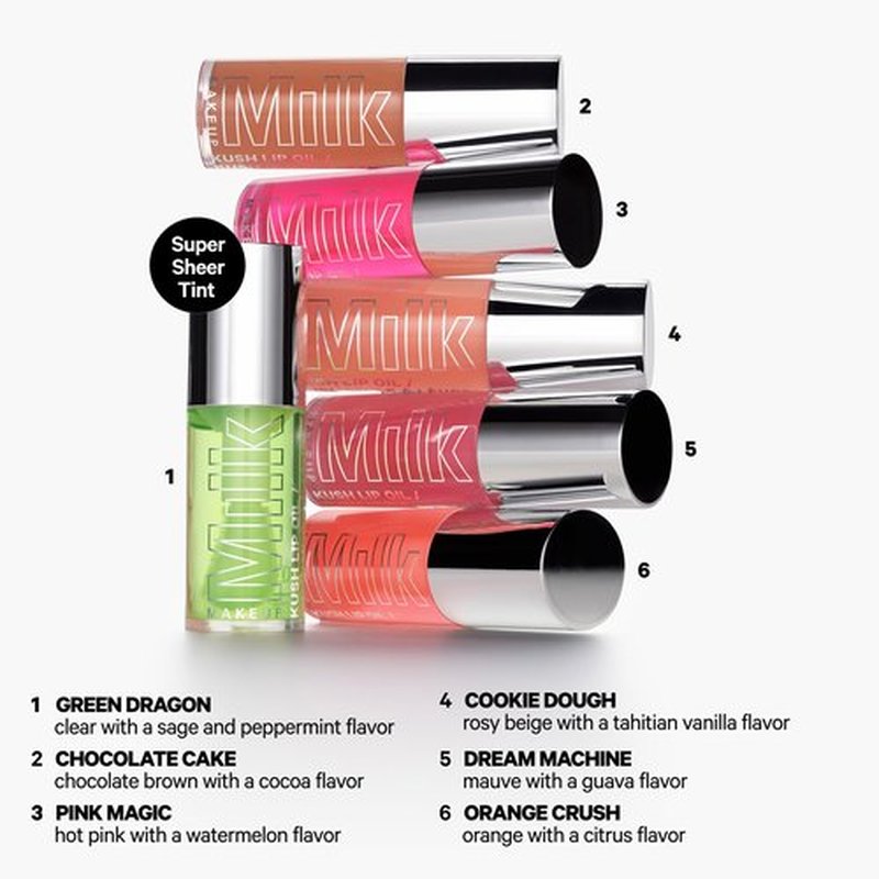 Milk Makeup KUSH Sheer Hydrating Lip Oil – Sheer-Tinted, Long-Lasting, Non-Sticky Gloss for High Shine + Smoother-Looking Lips – Vegan – Pink Magic (Hot Pink, Watermelon Flavor), 0.18oz