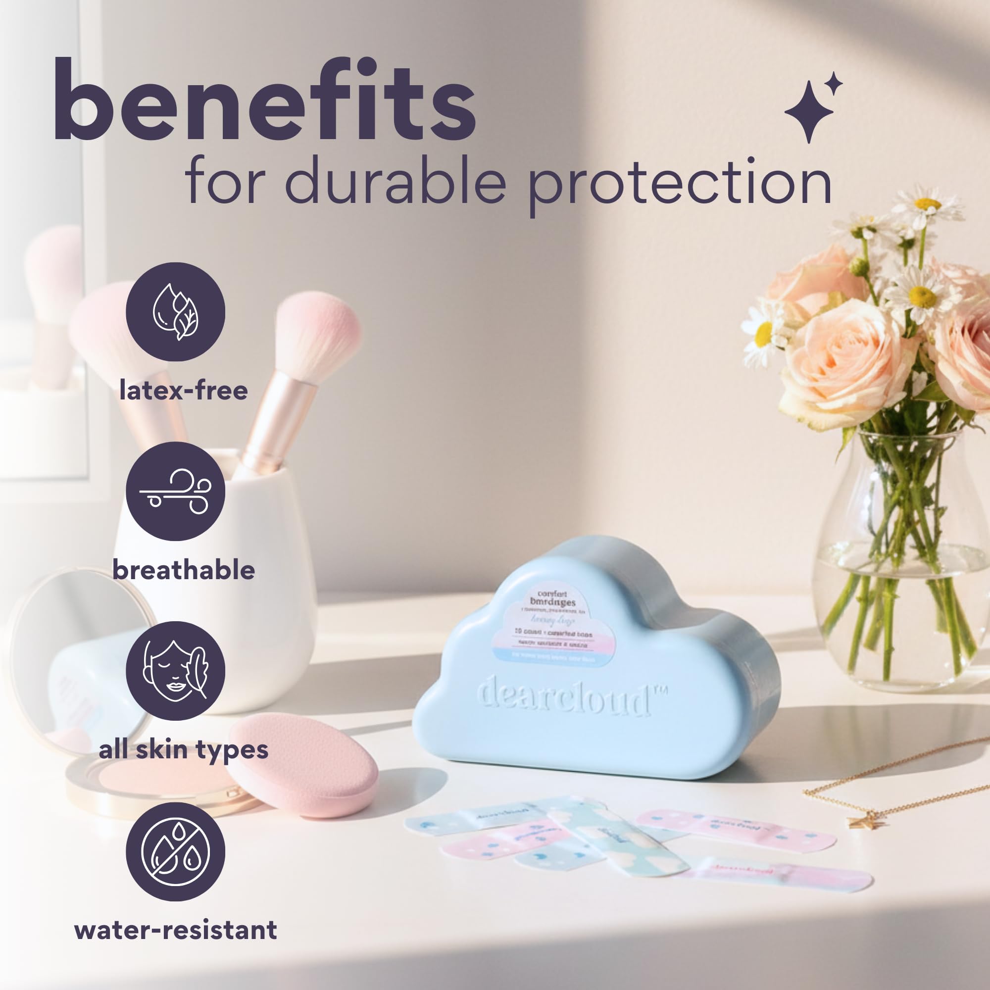 dearcloud Comfort Bandages 30ct – Waterproof + Tin (Dreamy Daze)