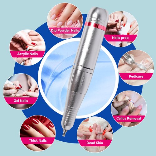 GSWOI 45000RPM Professional Portable Nail Drill Electric File,Nail E File Machine with Bits & Storage for Acrylic Nails Remove Nail Gel Polish Manicure for Salon Home(Purple)