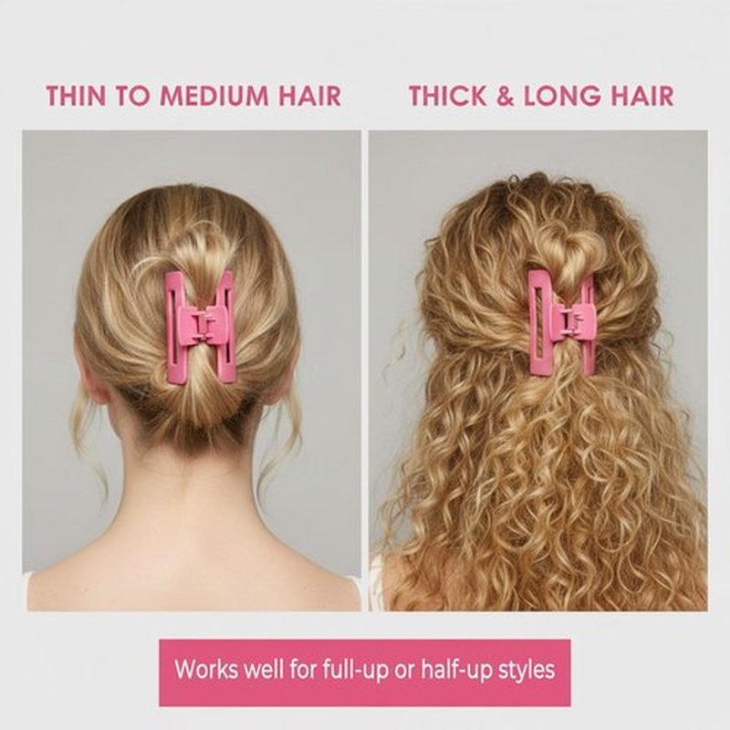 JGQUR 8pcs Hair Clips and Scrunchies Set for Women – 4 Non-Slip Matte Medium Claw Clips, 4 Large Satin Scrunchies, Hair Accessories for Thick Thin Hair, Party, Daily Use (Pink Colors Set)