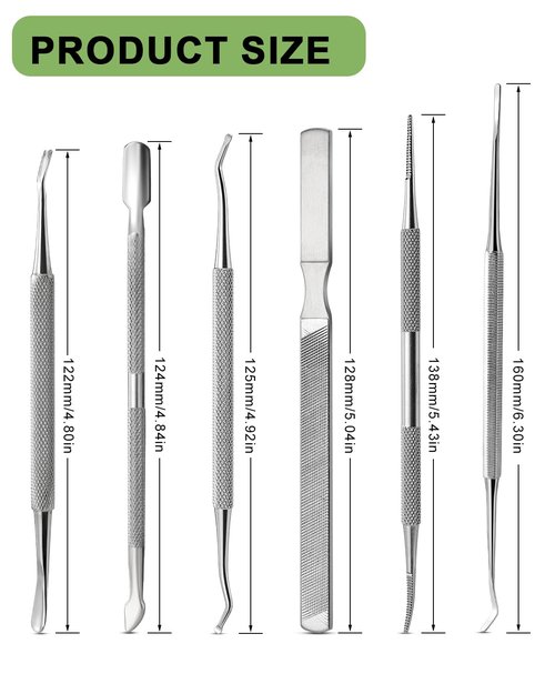 BALUCA 7-Piece Ingrown Toenail Removal Kit – Professional Stainless Steel Toenail Cleaner Tool & Ingrown Toenail File for Pain-Free at-Home Pedicure & Nail Correction