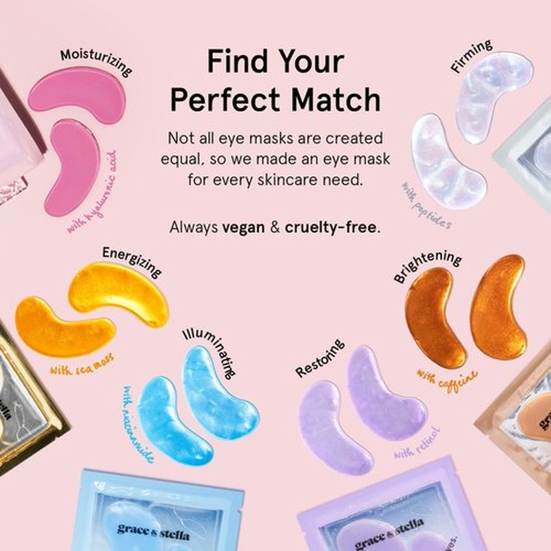 Grace & Stella Under Eye Mask - Award-Winning Gel Eye Patches for Dark Circles & Puffiness | 24 Pairs, Gold