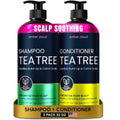 Tea Tree Rosemary Shampoo & Conditioner Set - Nourishing Cleanse with Castor Oil for All Hair Types | Paraben & Sulfate Free (16 Oz Each)